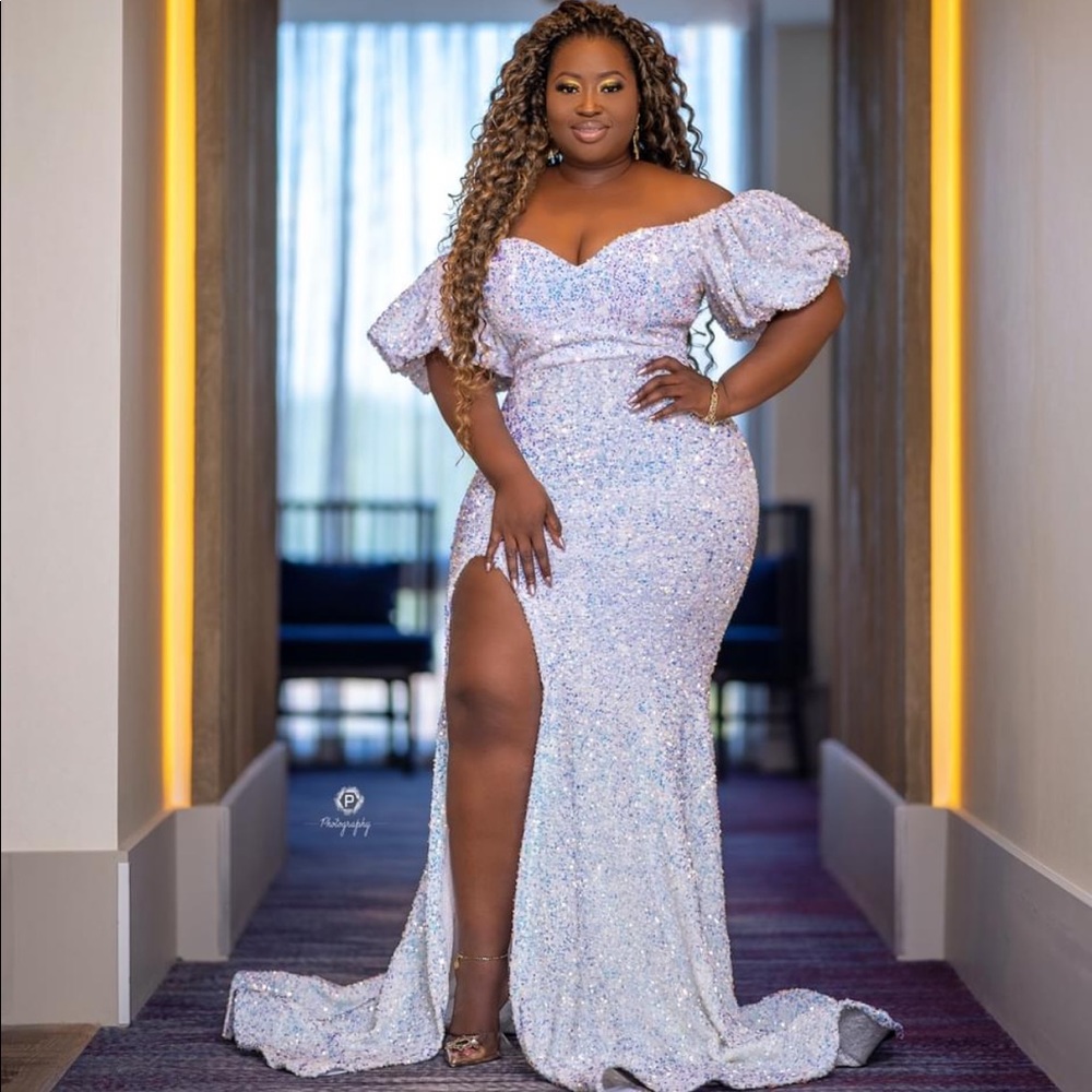 Size Large White Sequin gown